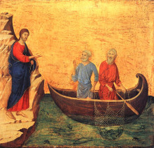 Копия картины "the calling of the apostles peter and andrew" художника "дуччо"