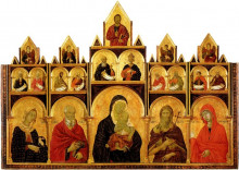 Картина "the madonna and child with saints" художника "дуччо"