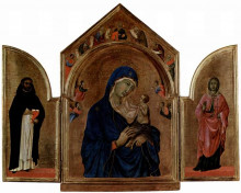 Копия картины "london triptych, madonna with angels and prophets" художника "дуччо"