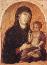 Репродукция картины "madonna and child" художника "дуччо"