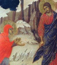 Картина "christ appearing to mary magdalene (fragment)" художника "дуччо"