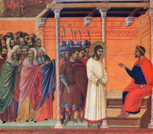 Репродукция картины "christ before pilate" художника "дуччо"