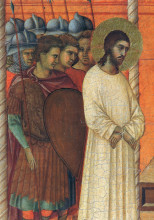 Репродукция картины "christ before pilate (fragment)" художника "дуччо"