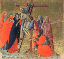 Копия картины "descent from the cross" художника "дуччо"