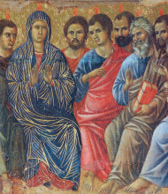 Репродукция картины "descent of the holy spirit upon the apostles (fragment)" художника "дуччо"