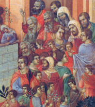 Копия картины "entry into jerusalem&#160;(fragment)" художника "дуччо"