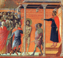 Репродукция картины "flagellation of christ" художника "дуччо"