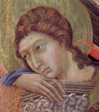 Копия картины "madonna and child on a throne (front side fragment)" художника "дуччо"