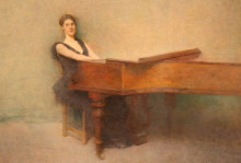 Репродукция картины "the piano" художника "дьюинг томас уилмер"