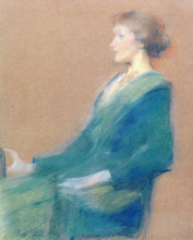 Копия картины "seated woman in profile" художника "дьюинг томас уилмер"