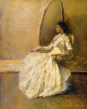Репродукция картины "lady in white" художника "дьюинг томас уилмер"