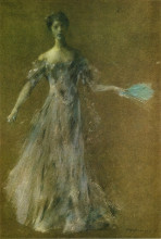 Копия картины "lady in lavender dress" художника "дьюинг томас уилмер"