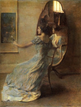 Репродукция картины "before the mirror" художника "дьюинг томас уилмер"
