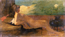 Копия картины "reclining nude" художника "дьюинг томас уилмер"