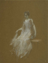 Картина "lady in white 1895" художника "дьюинг томас уилмер"