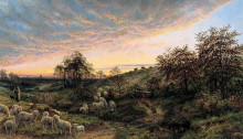 Копия картины "twilight, vall&#233;e de la cluse, near boulogne" художника "дэвис генри уильям бэнкс"