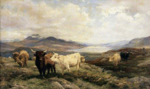 Копия картины "landscape with cattle, morning" художника "дэвис генри уильям бэнкс"