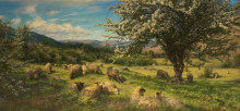 Копия картины "thorn trees on a breconshire hillside" художника "дэвис генри уильям бэнкс"