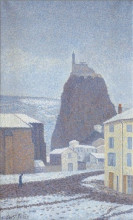 Копия картины "saint-michel d&#39;aiguilhe (haute-loire) under snow" художника "дюбуа-пилле альберт"