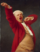 Репродукция картины "self-portrait, yawning" художника "дюкрё жозеф"
