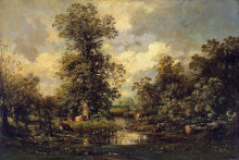 Картина "forest landscape" художника "дюпре жюль"
