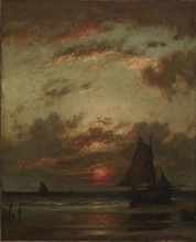 Копия картины "sunset on the coast" художника "дюпре жюль"