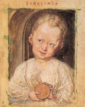 Картина "иисус-мальчик с глобусом" художника "дюрер альбрехт"