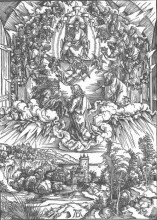 Репродукция картины "св. иоанн и двадцать четыре старца в небесах" художника "дюрер альбрехт"