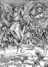 Копия картины "св. михаил борется с драконом" художника "дюрер альбрехт"