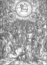 Копия картины "поклонение тельцу" художника "дюрер альбрехт"