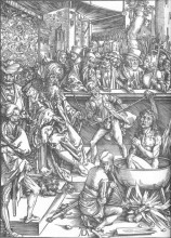 Репродукция картины "мученичество иоанна богослова" художника "дюрер альбрехт"