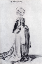 Репродукция картины "жительницы нюремберга. этюд костюма" художника "дюрер альбрехт"