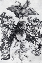 Картина "герб со львом и петухом" художника "дюрер альбрехт"