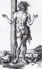 Картина "муж скорбей с поднятыми руками" художника "дюрер альбрехт"