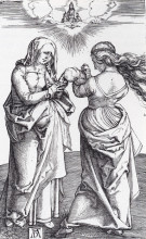 Репродукция картины "дева мария с младенцем христом и св. анной" художника "дюрер альбрехт"