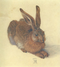 Копия картины "заяц" художника "дюрер альбрехт"