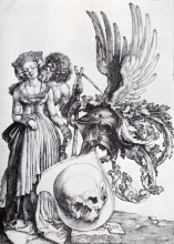 Картина "герб с черепом" художника "дюрер альбрехт"