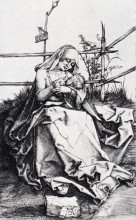 Репродукция картины "мадонна на травяном пригорке" художника "дюрер альбрехт"