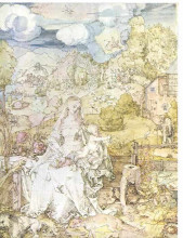 Репродукция картины "мадонна с множеством зверей" художника "дюрер альбрехт"