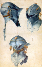 Копия картины "три этюда шлема" художника "дюрер альбрехт"
