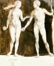 Картина "адам и ева" художника "дюрер альбрехт"