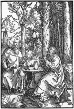 Копия картины "отшельники св. антоний и св. павел" художника "дюрер альбрехт"
