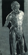 Репродукция картины "обнаженный автопортрет" художника "дюрер альбрехт"