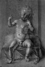 Репродукция картины "сидящий обнаженный ребенок" художника "дюрер альбрехт"