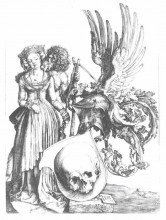 Репродукция картины "герб с черепом" художника "дюрер альбрехт"