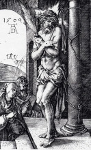 Репродукция картины "муж скорбей у колонны" художника "дюрер альбрехт"