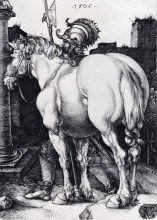 Репродукция картины "большая лошадь" художника "дюрер альбрехт"