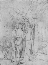 Копия картины "адам и ева" художника "дюрер альбрехт"