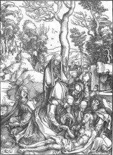 Репродукция картины "оплакивание христа" художника "дюрер альбрехт"