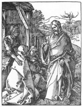 Репродукция картины "христос покидает мать" художника "дюрер альбрехт"